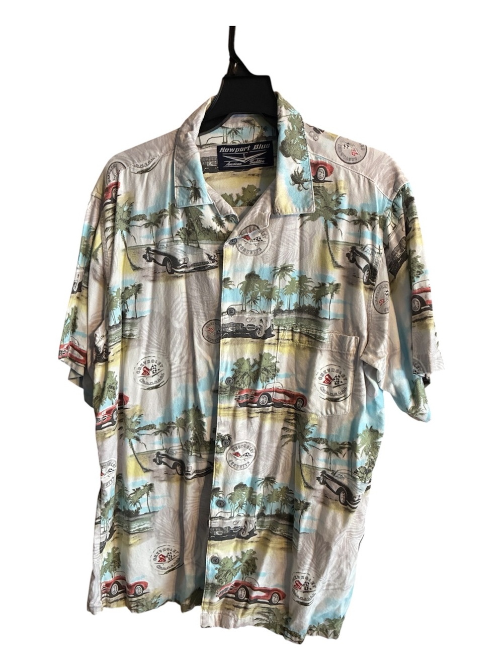 Newport Men's Vintage Car Print Short Sleeve Shirt